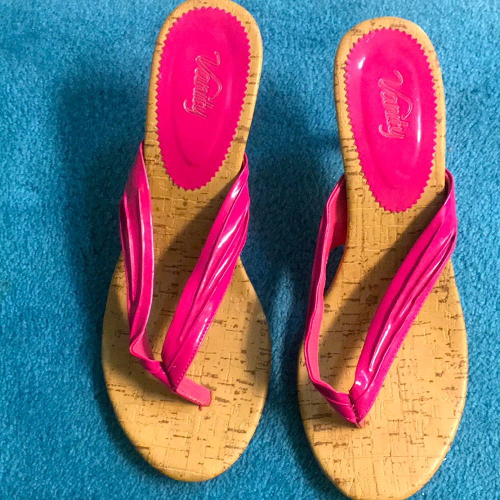 Pink Patent leather Vanity Kitten Heel Sandals